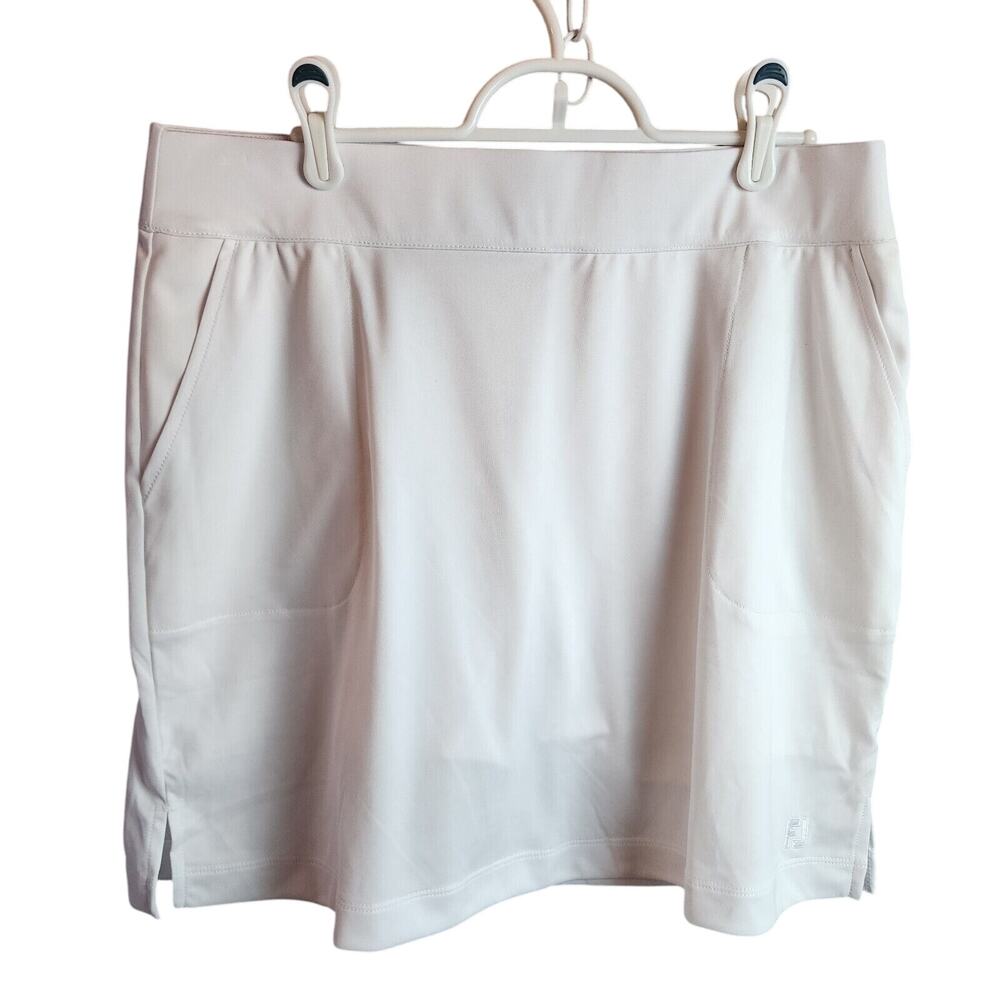NEW FootJoy Women’s Skort Large White Performance Knit Stretch Pockets Golf